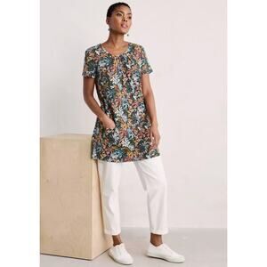 NEW Seasalt Cornwall 10 Bamboo Women's Star Dance Short Sleeve Long Tunic Top